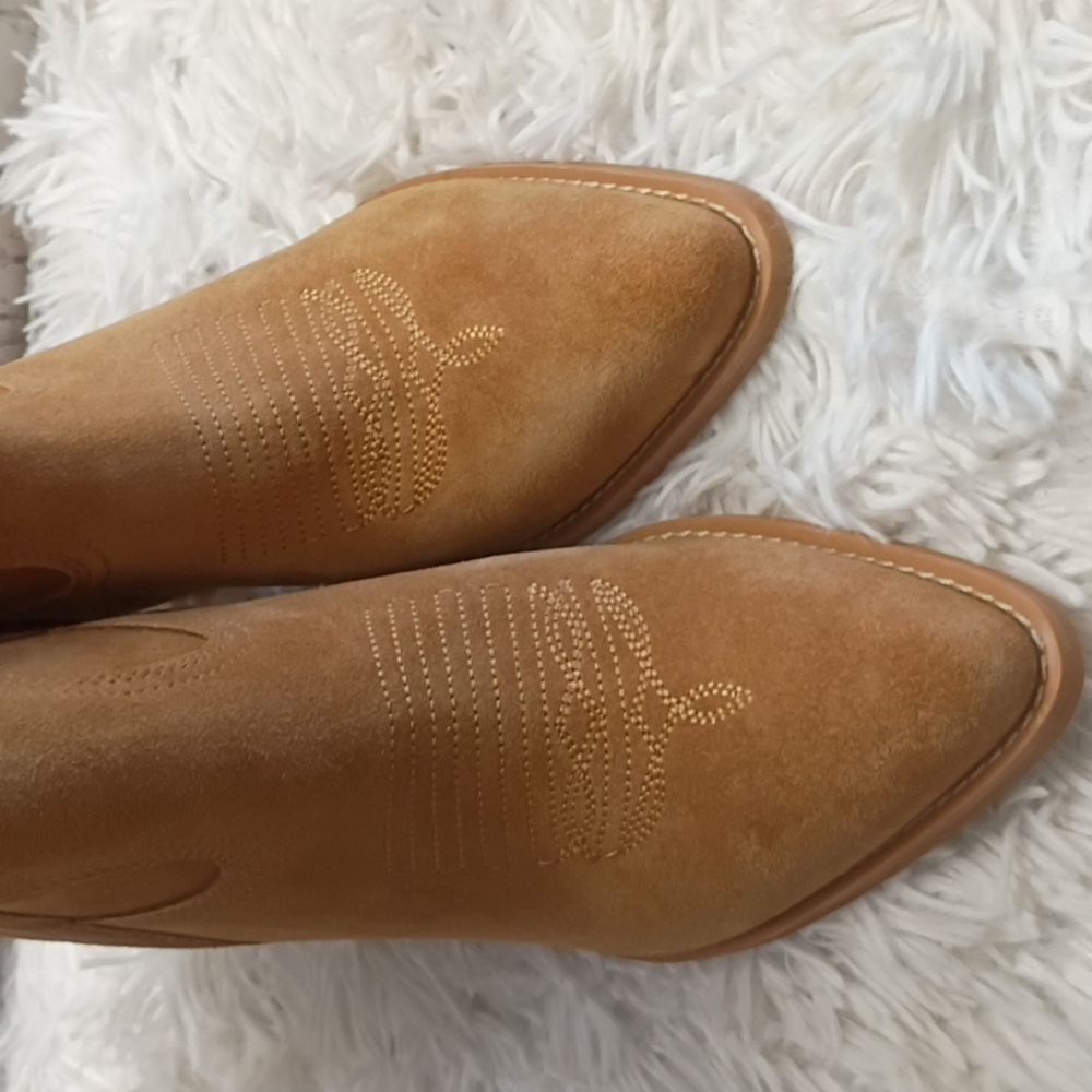 Guess Sashan Top Stitched Leather Tall Western Cowboy Boots Women's 7.5 🆕 $249 - Picture 8 of 10